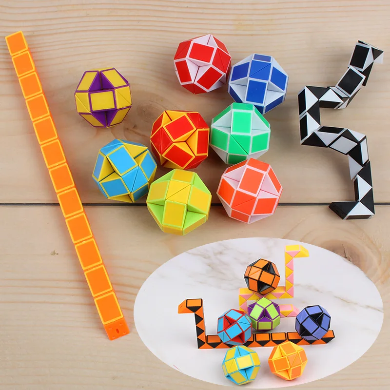 

NEW Folding Magic Snake Ruler Puzzle Antistress Cube Educational Toy for Kids Birthday Party Favors Goodie Bags School Reward