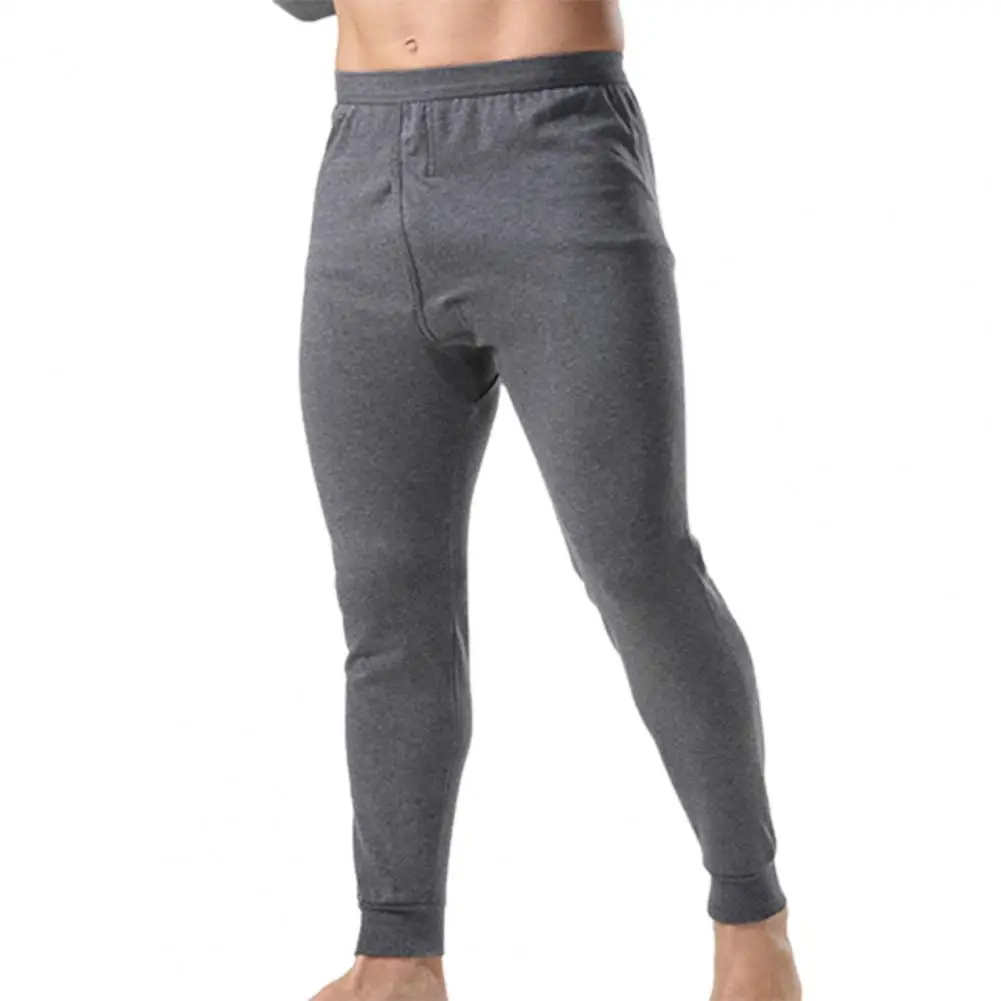 

Base Pants High Elasticity Thermal Front Opening Ankle Banded Female Long Pants Underwear for Sleeping Leggings Men's Clothes