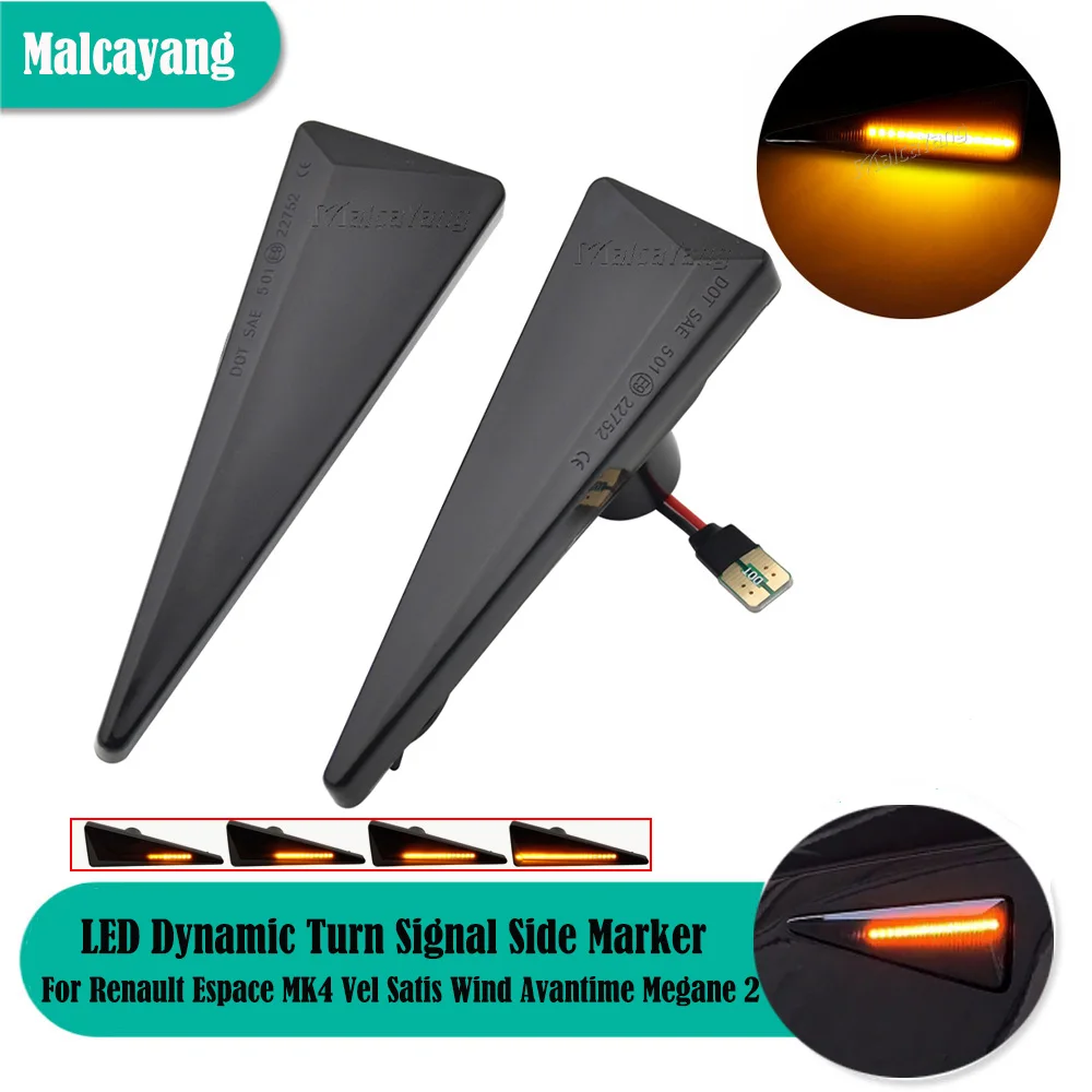 

LED Dynamic Side Marker Lights For Renault Avantime Espace MK4 Megane MK2 Wind Vel Satis Scenic MK2 Arrow Turn Signal Blinker