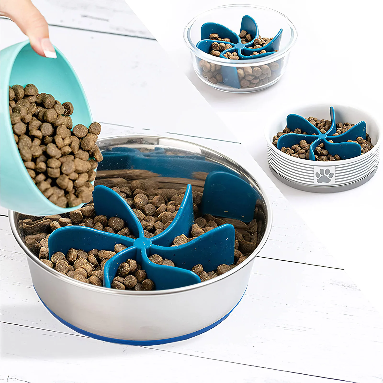 

Anti Choke Pet Dog Spiral Slow Feeding Food Bowls Puppy Slow Down Eating Feeder Dish Bowl Healthy Diet Dish Pet Dogs Supplies