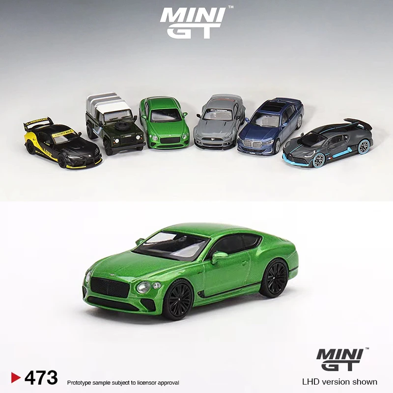 

MINI GT 1:64 Model Car Continental GT Speed 2022 Alloy Die-Cast #473 LHD Apple Green