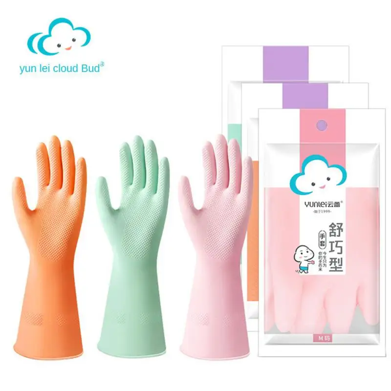 

Colorful Dish-washing Gloves For Women Men Household Kitchen Durable Laundry Cleaning Thickened Rubber Waterproof Latex Gloves