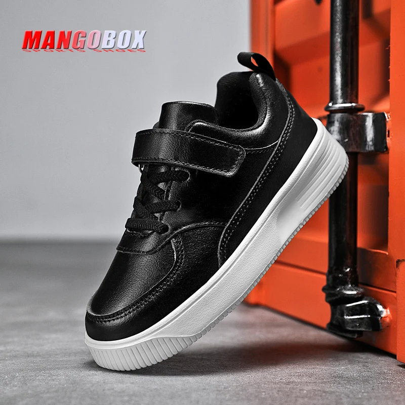 

Новинка 2022, детская обувь, кроссовки для мальчиков, белые, черные кроссовки для мальчиков, удобная детская кожаная обувь светильник Кая спор...