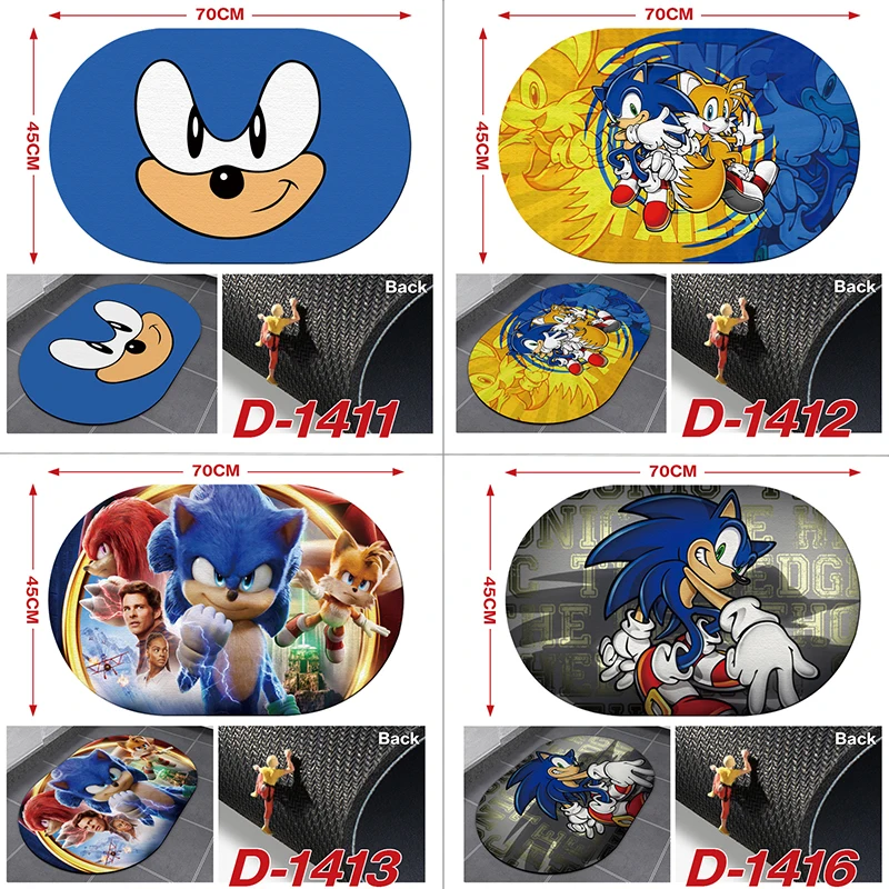 

Sonic the hedgehog Super Absorbent Bath Mat Cartoon Bathroom Anti-slip Mats Bathroom Toilet Quick-drying Floor Mats Cushions