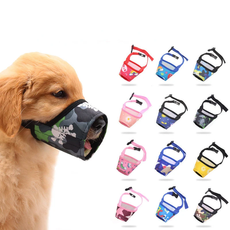 

Dog Muzzle Adjustable Breathable Pet Mouth Cover Anti Barking Biting Muzzles for Golden Retriever Small Medium Large Dogs