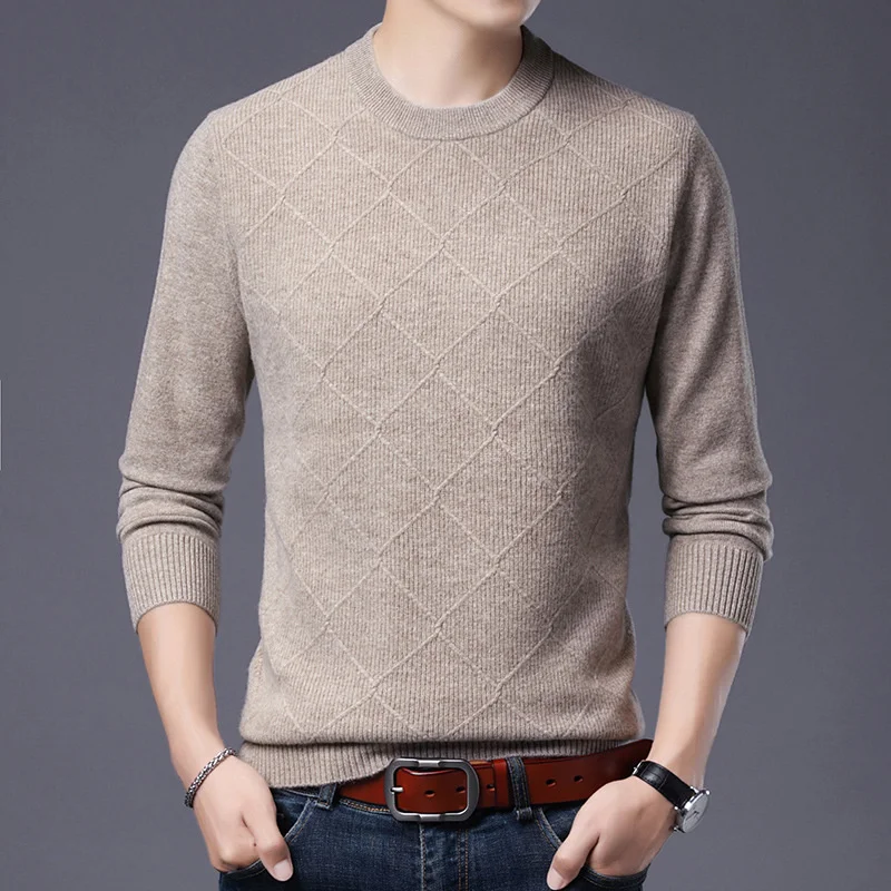 

bottomed top, Woolen Men's in autumn and winter 2023, long sleeved , 100% pure wool cashmere sweater