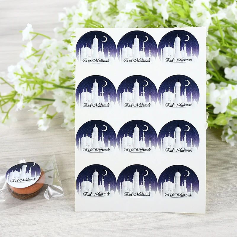 120Pcs Eid Mubarak Ramadan Decor Paper Stickers Label Candy Gift Box Seal Sticker For Al-fitr Islamic Gifts Packing Tags - купить по