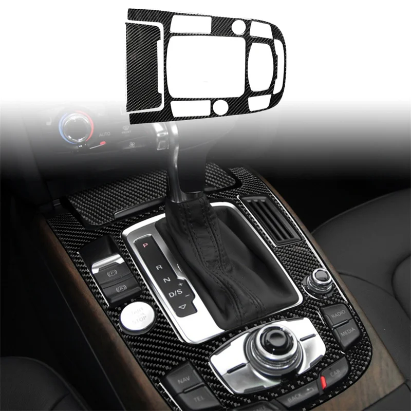 

For Audi A4L A5 2009-2016 Q5 2010-2018 Car Stickers Carbon Fiber Center Console Gear Shift Panel Trim Interior Car Accessories