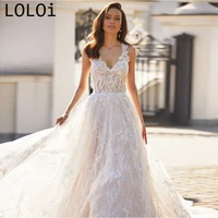elegant a line tail skirt wedding dress small v neck sleeveless appliqu%c3%a9s tulle perspective leaky back petal like skirt