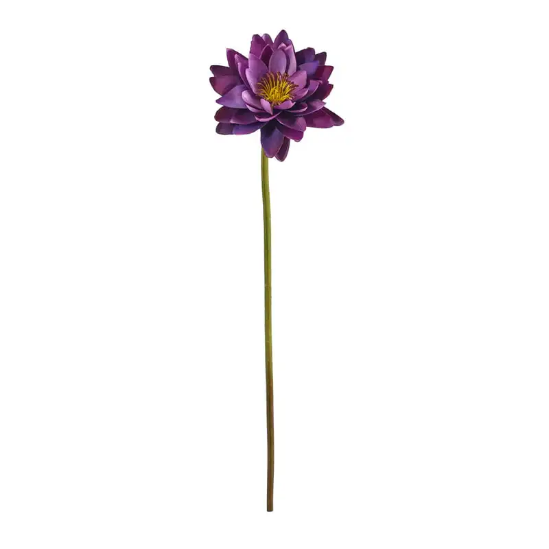 

28in. Lotus Artificial Flower (Set of 4), Purple Wedding Party Vase Home Autumn Decoration Fake Flower