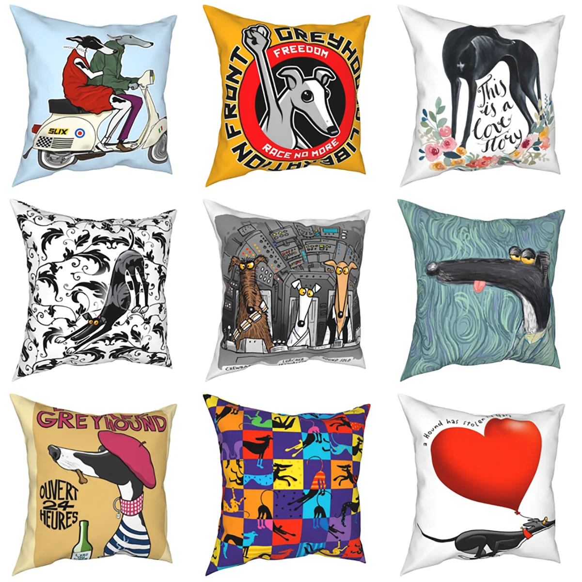 

45*45cm Square Pillowcase Household Dog Funny Cushion Cover Decorative Polyester Pillowcase