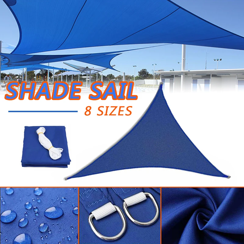 

5M Triangle Sun Shade Sails Waterproof Canopy for 98%UV Block Sun Shelter Outdoor Canopy Garden Patio Pool Sail Awning Camping