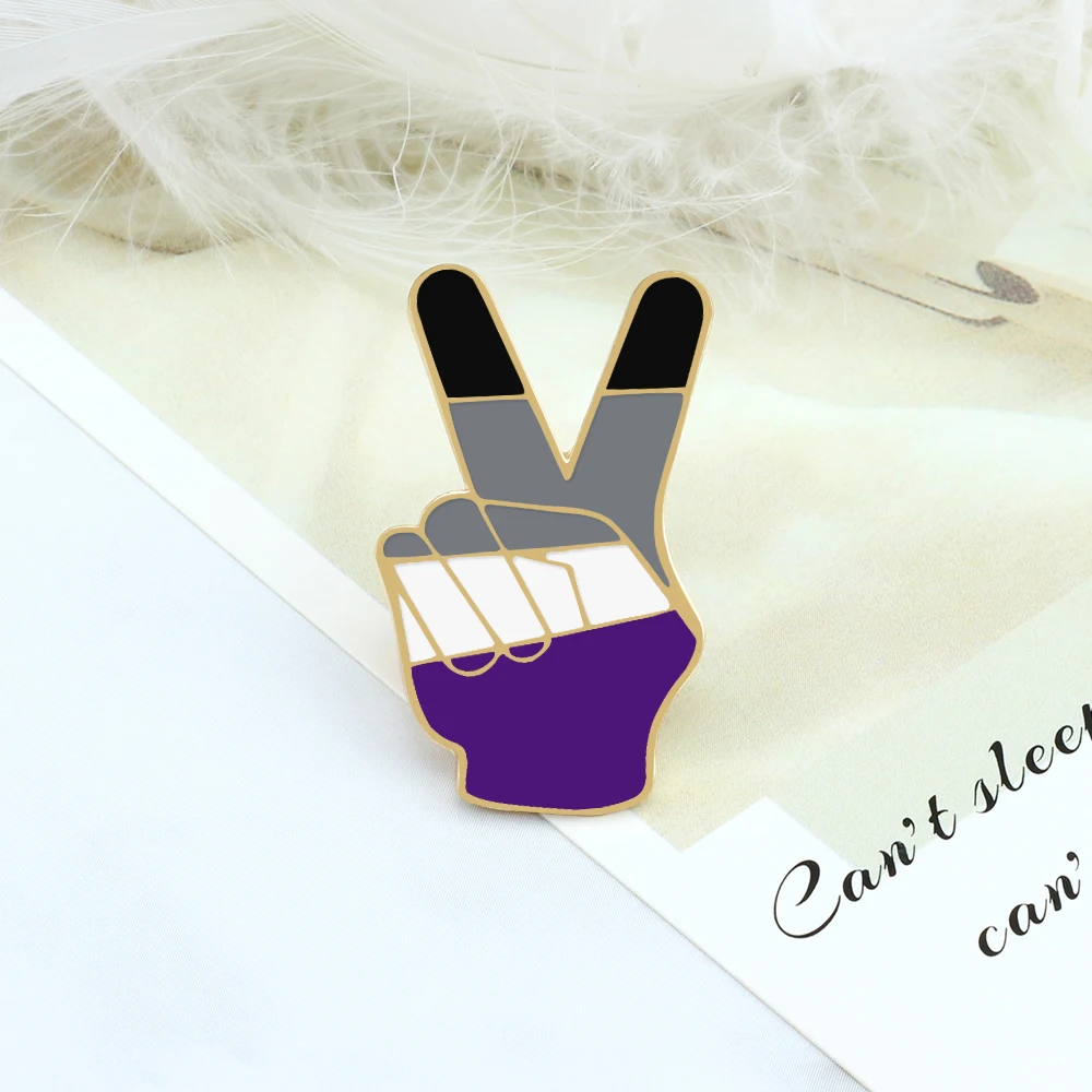 LGBT Asexuality эмалированные булавки знак мира флаг Радуга броши Высокое качество