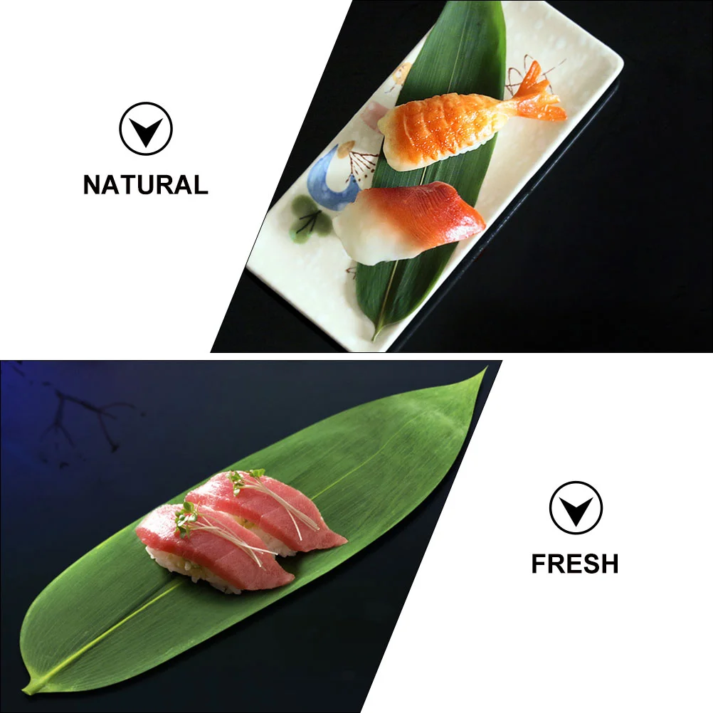 100 шт. суши листья бамбука рисовые шарики натуральный декор для сашими тарелка