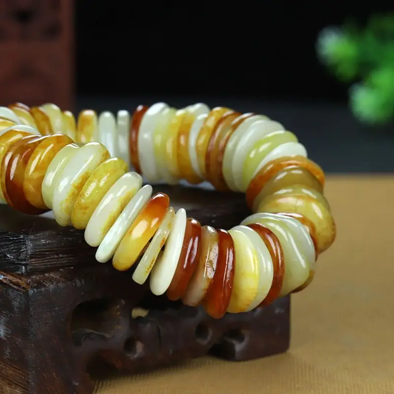 Браслеты из нефрита для мужчин и женщин круглые ювелирные украшения