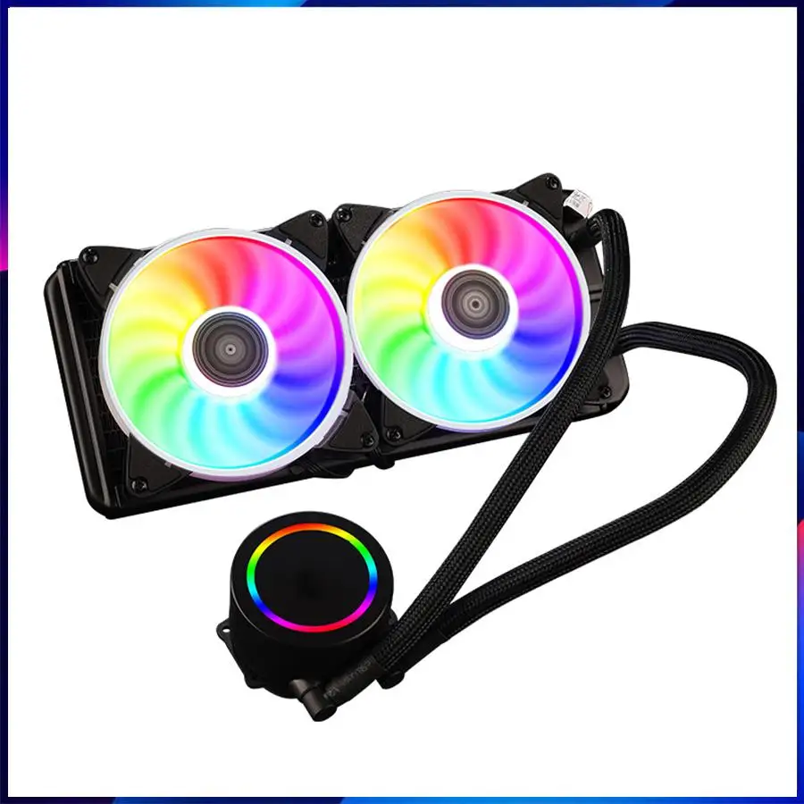 240mm RGB Water liquid Cooler fan luminous CPU Dual 120mm ARGB Fans