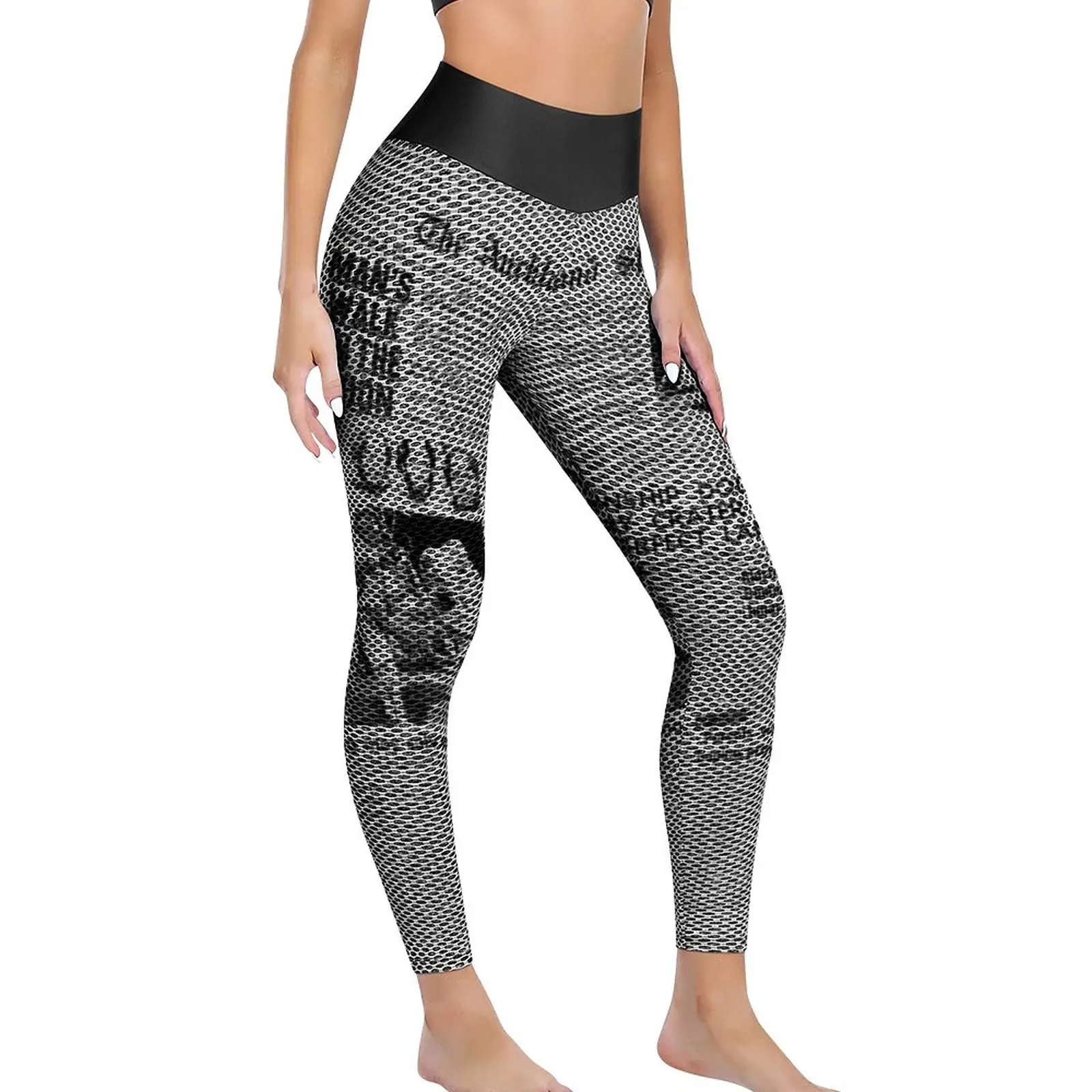 

Newspaper Headlines Leggings Sexy Historic Moon Landing Workout Gym Yoga Pants Elastic Sports Tights Women Sweet Printed Leggins