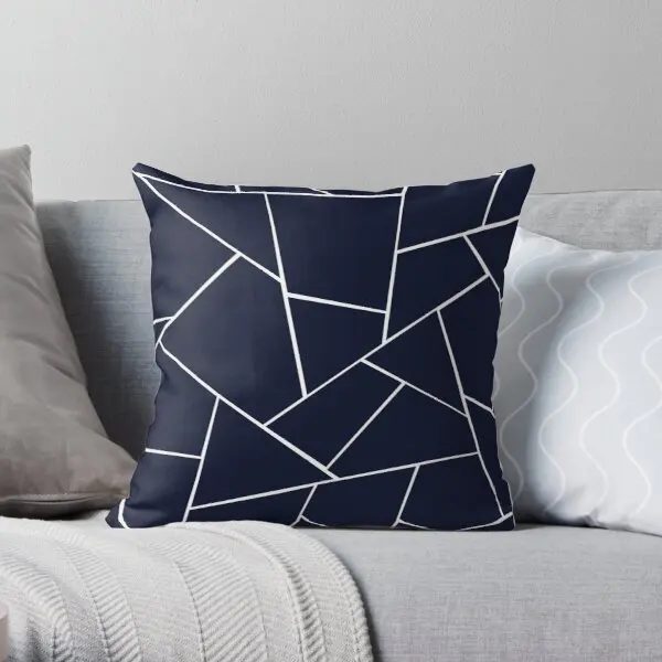 

Navy Blue Geometric Glam 1 Geo Decor Printing Throw Pillow Cover Sofa Bed Waist Case Hotel Throw Fashion Pillows not include