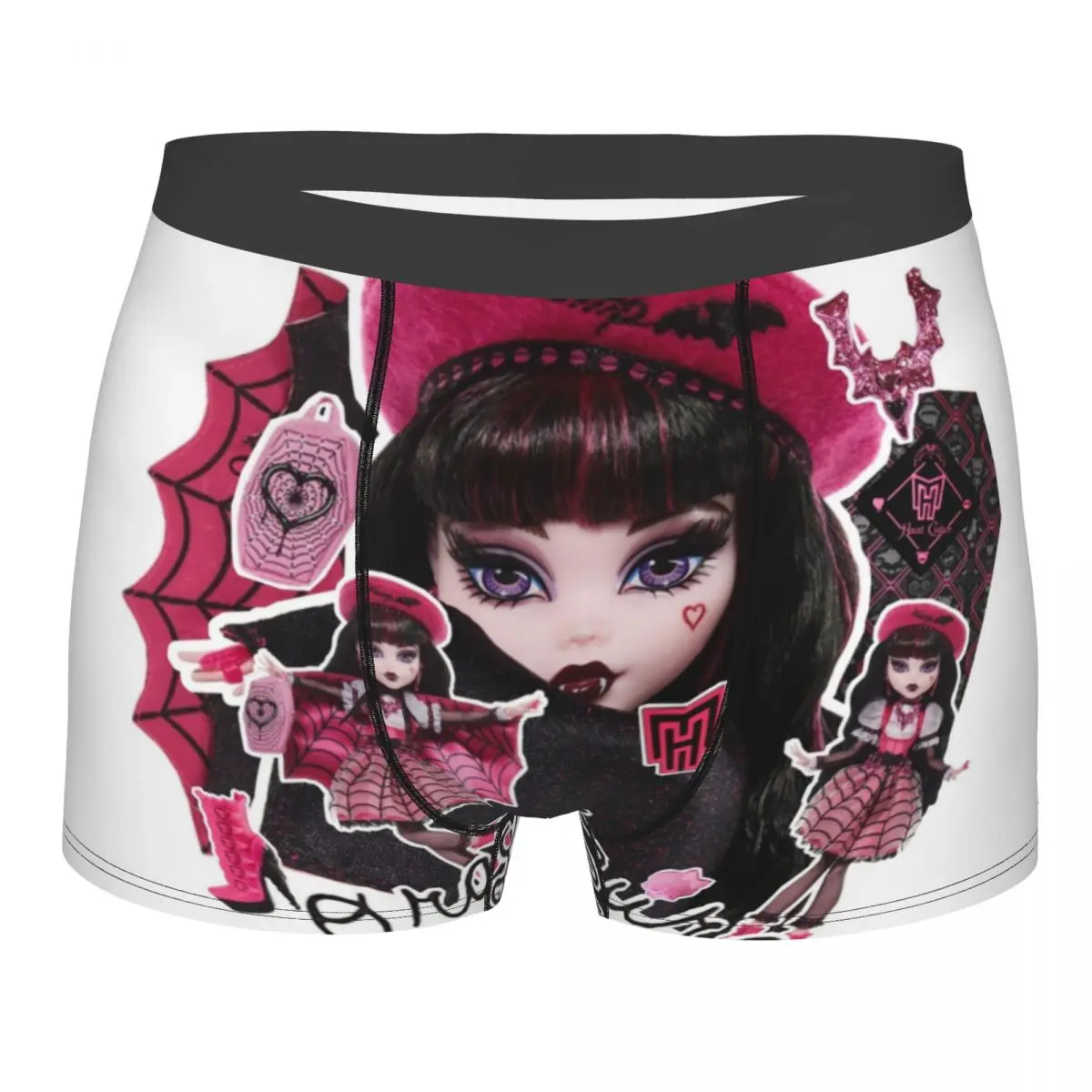 

Трусы-боксеры с принтом, мужские трусы, Draculaura Haunt Couture нижнее белье Monster High, мягкие трусы для мужского размера плюс