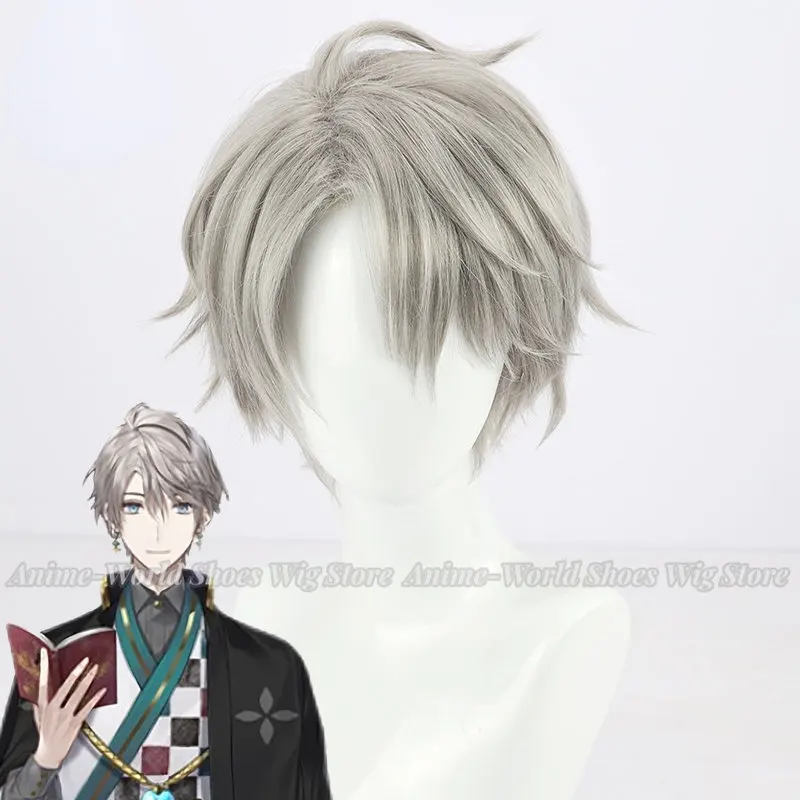 Фото Парик для косплея Хару VTuber Kaida, короткие, зеленые, с боковой частью, прямые, термостойкие волосы №1