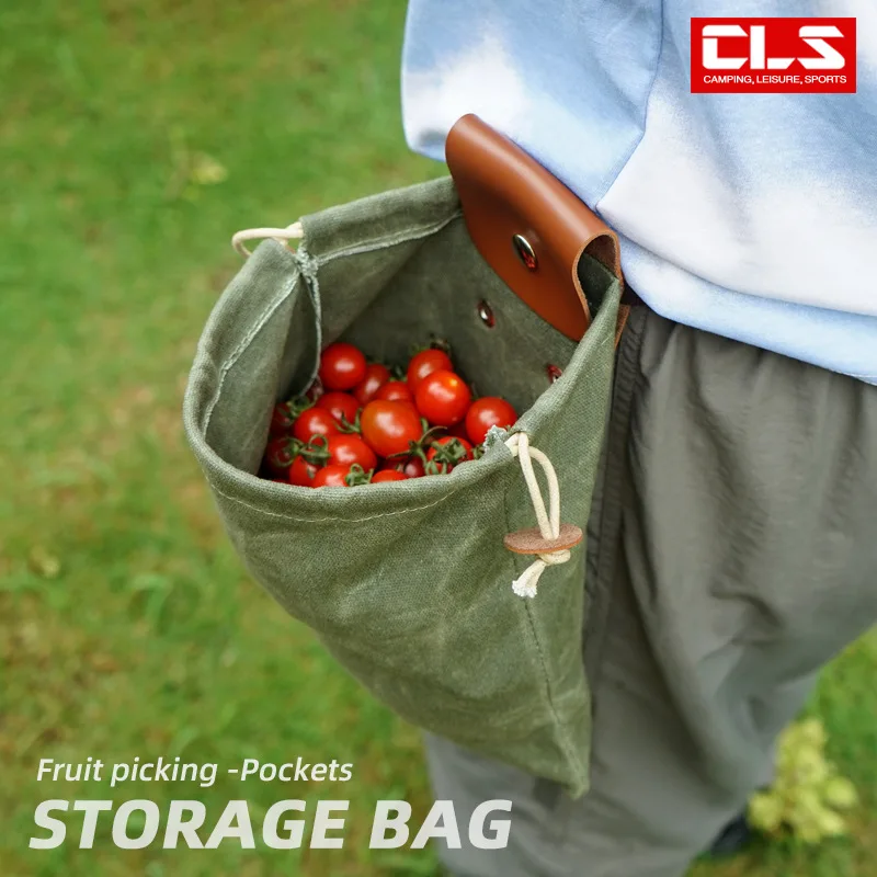 

Outdoor canvas jungle fruit bag folding portable waterproof and antifouling small pocket EDC kit bundle pocket