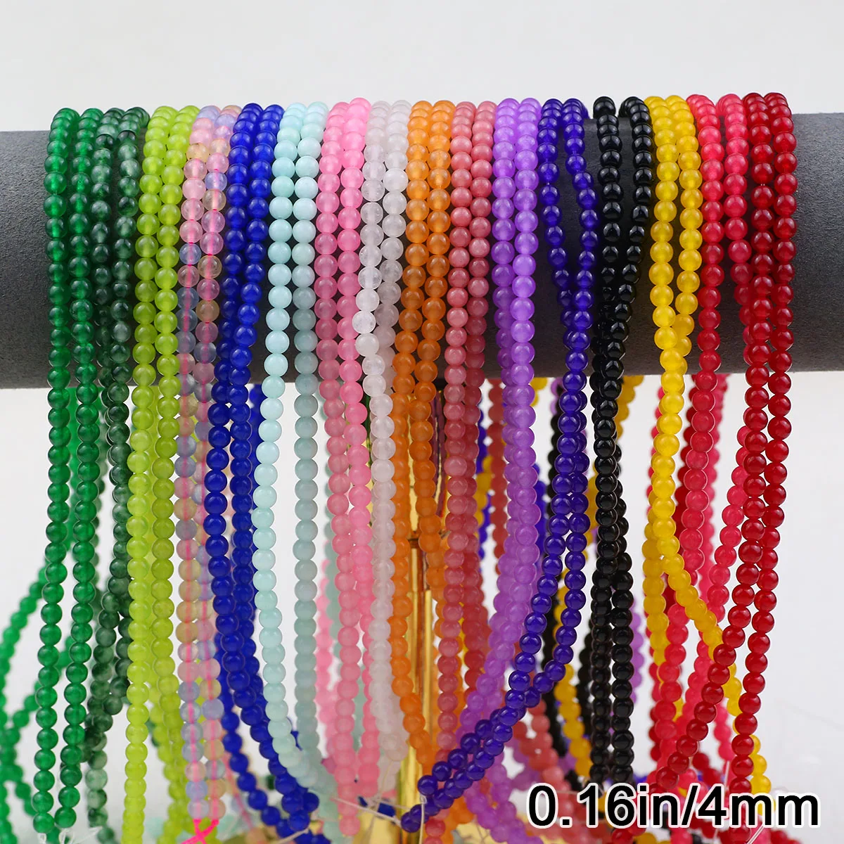 4MM натуральный халцедон камень свободные бусины круглые прокладки для ювелирных