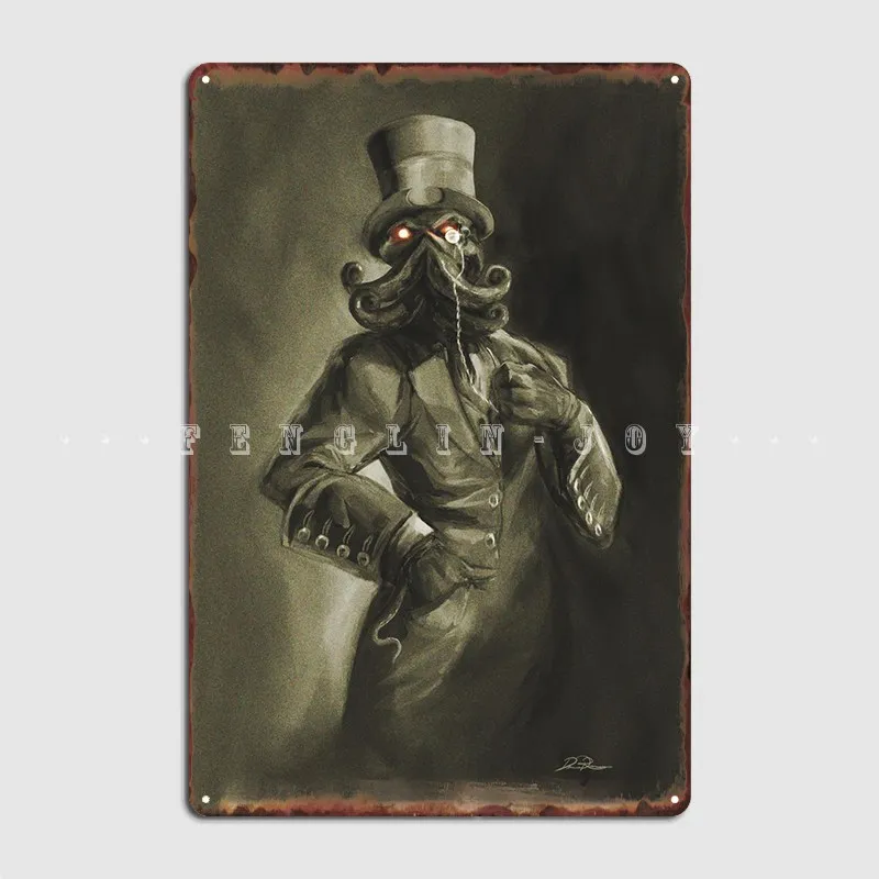 

Dapper Cthulhu Metal Sign Garage Club Plates Cinema Kitchen Design Tin Sign Poster
