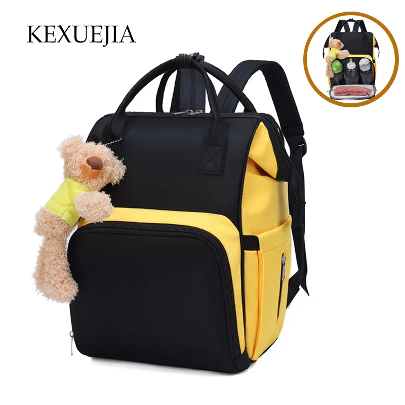 

KEXUEJIA Baby Nappy Bag Maternity Backpack Large Capacity Mommy Bag Fashion Patchwork New Diapers Bag Women Shoulder Bag Handbag