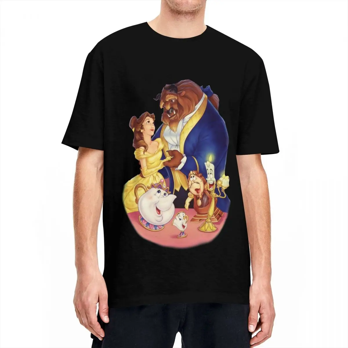 Футболка с коротким рукавом и надписью Красавица Чудовище 6XL