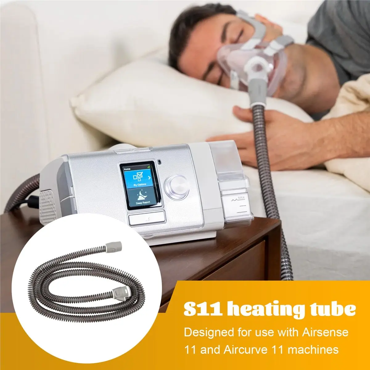 Фото Воздушный шланг A58Z Climate Line для Airsense 11 и Aircurve 11, многоразовый сменный шланг, отличные принадлежности. №1