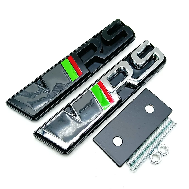 Наклейка на переднюю решетку капота для Skoda VRS, хромированная черная наклейка на автомобиль, наклейки Octavia Kamiq Kodiaq Karoq RS Superb Fabia Rapid