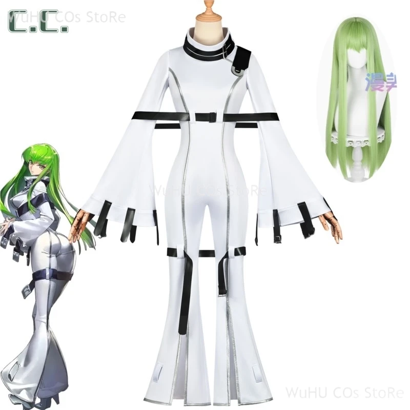 Аниме Code Geass: Hangyaku No Lelouch Костюмы для косплея C.C. Косплей Костюм Парик Белый Strait-Jacket