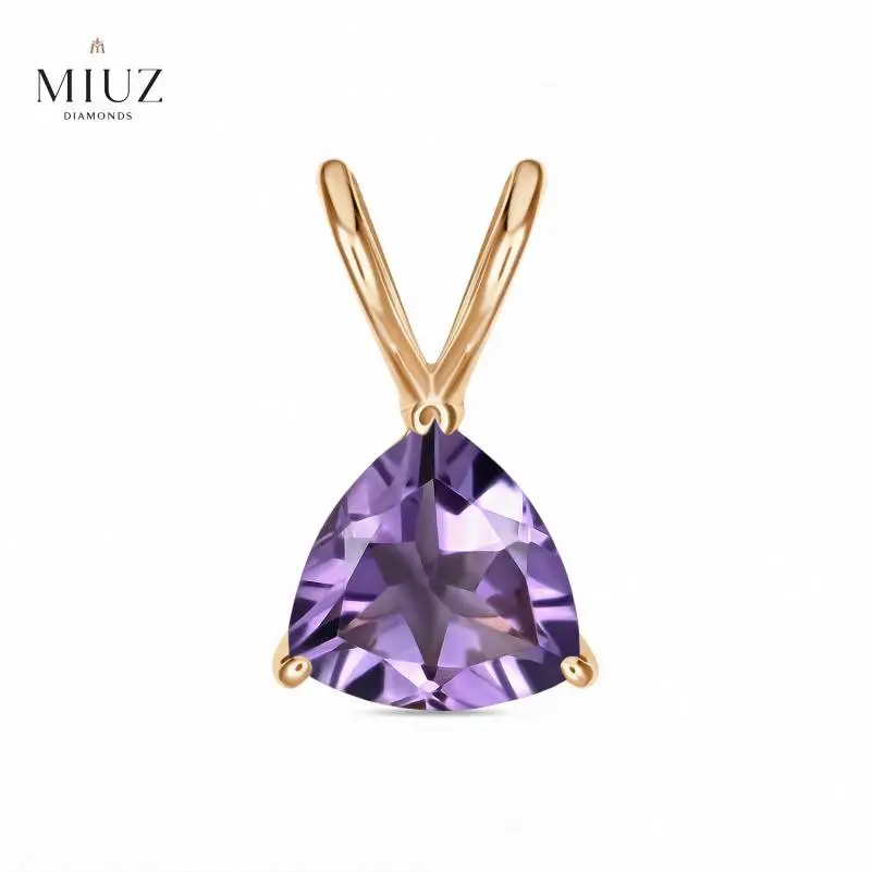 Золотая подвеска c аметистом 585 пробы MIUZ Diamonds (Московский ювелирный завод) |