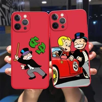 funny cartoon luxury dollar monopolies soft silicone phone case for iphone 13 12 11 pro max 12 13 mini chinese red back cover