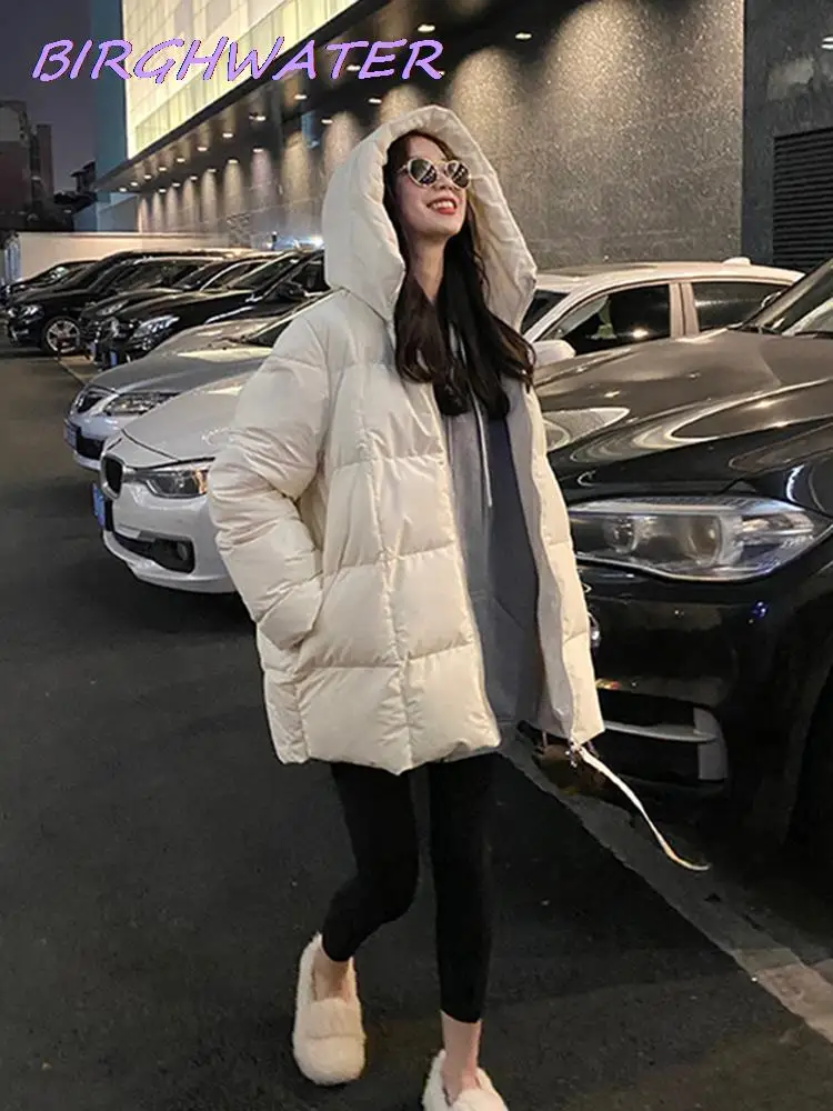 2022 New Winter Jackets Women Casual Parka Thick Warm Cotton Puffer Coats Women Black Hooded Padded Fashion Streetwear Jackets