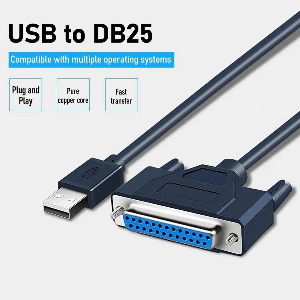 

Кабель для принтера Профессиональный высокоскоростной 1,2 м USB к 25 контактам DB25 параллельный порт Соединительный провод для принтера для ноутбука
