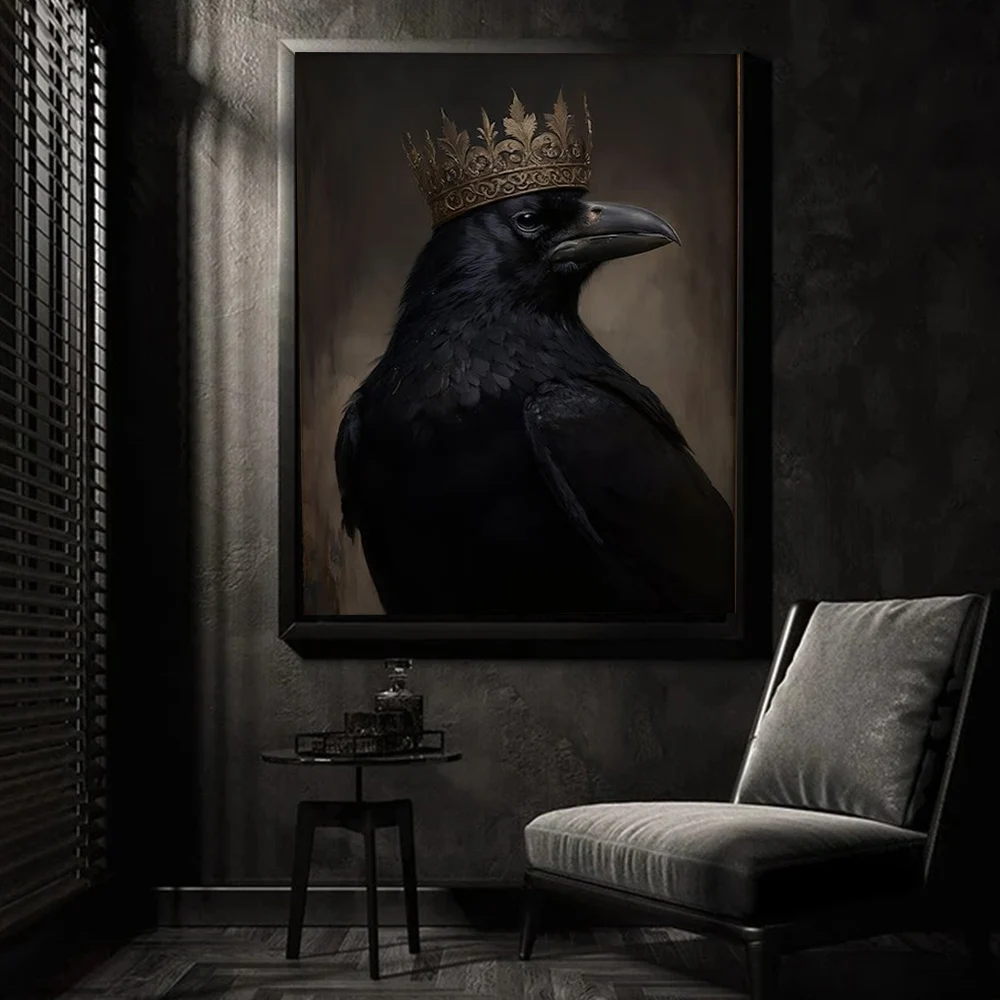 Художественный постер с изображением темных академических животных принты для