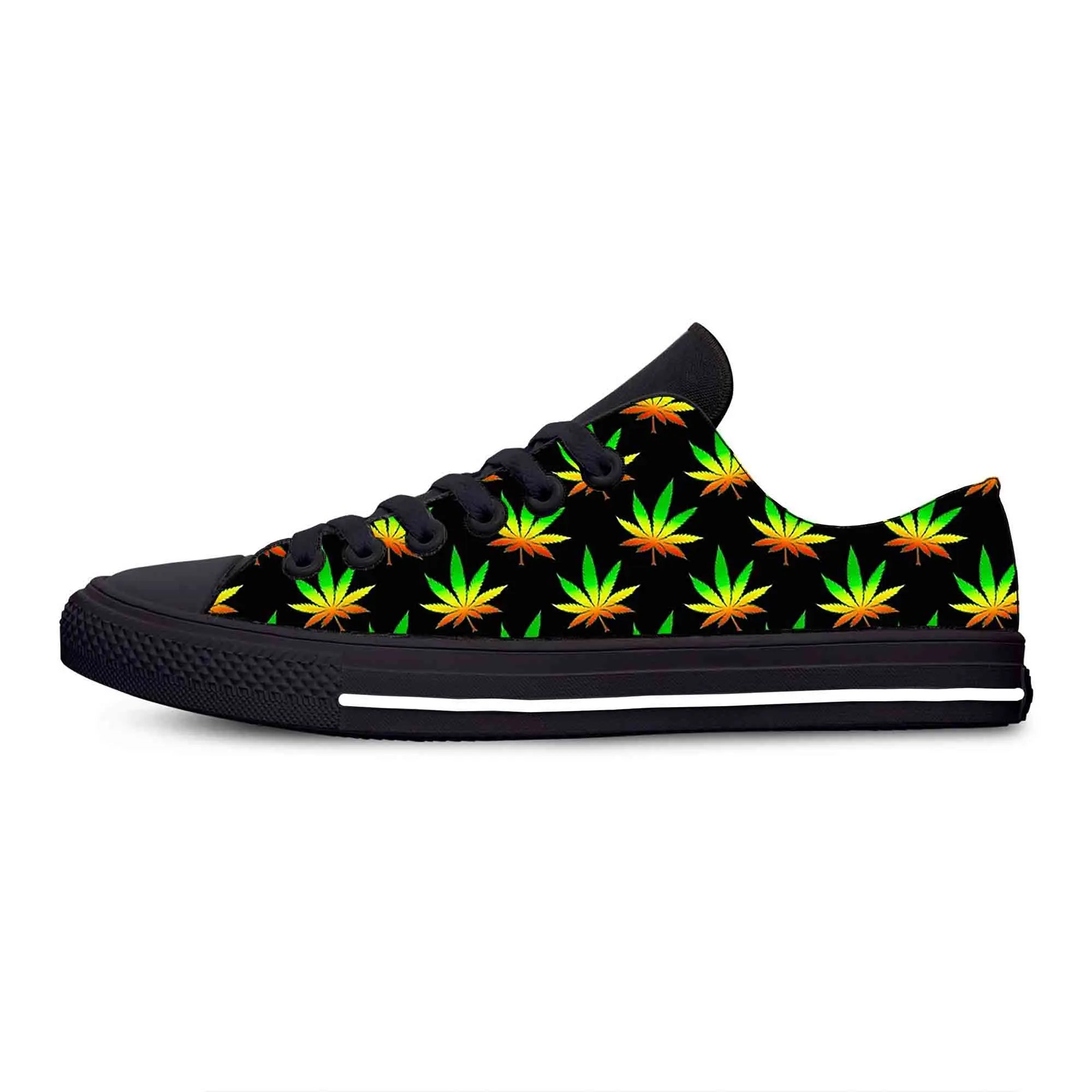 

Кроссовки Reggae Rasta лист травы горшок растафария Марихуана повседневные тканевые туфли с низким верхом легкие дышащие мужские женские мужски...