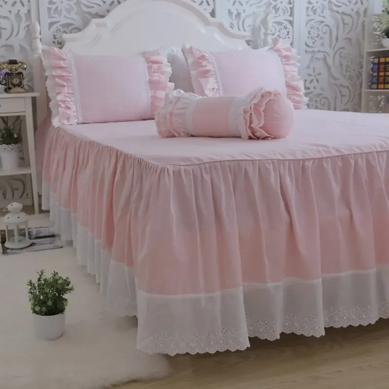 

Великолепный роскошный комплект постельного белья розового цвета с кружевными оборками, кружевной пододеяльник, покрывало, постельное белье, принцесса, постельное белье, Подушка Женская