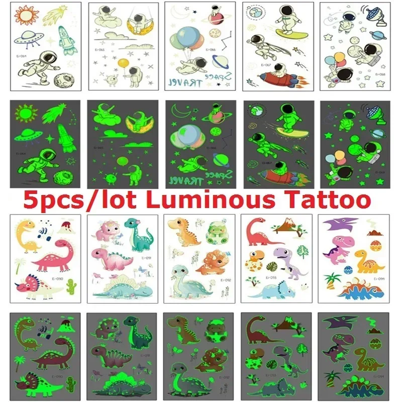 5 шт./партия Детские Светящиеся Татуировки