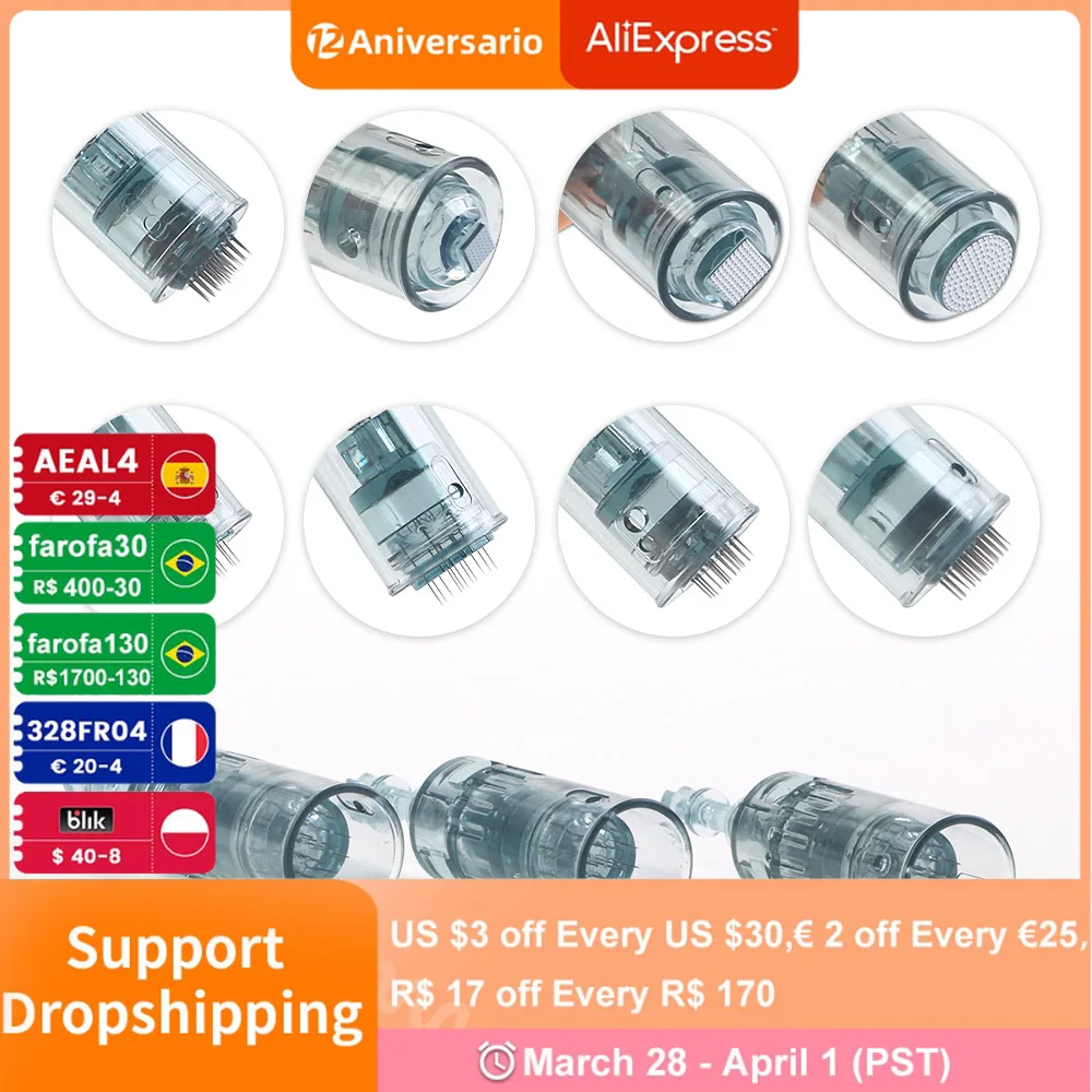 

Dr.pen M8 картриджи для фотоаппарата, аксессуары для микрографов, Dr Pen M8 Bb, светящийся нано-картридж