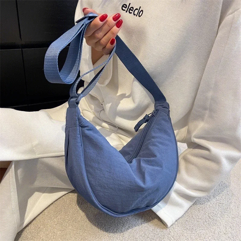 

Solid Color Chest Bag For Women Large Capacity Travel Crossbody Female Half Moon Belt Bag Ladies Shopper Fanny Packs Purses
