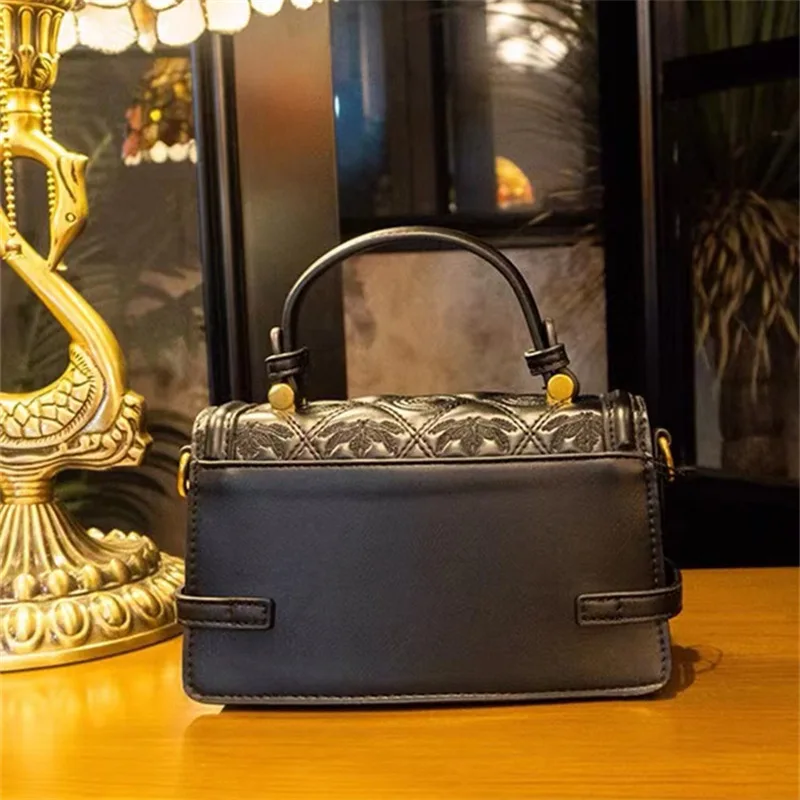 Luxurious Rhombus Lock Handbag 100% Leather Women's Bag 2023 New High-grade Feeling Purse One-Shoulder Satchels Sac gg cc