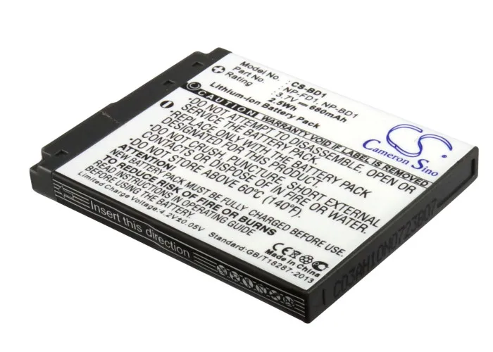 

680mAh NP-FD1 NP-BD1 Battery for Sony DSC-T2/L DSC-T200/S DSC-T200 DSC-T700 DSC-T500/B DSC-G3 DSC-TX1/P DSC-T2/W DSC-TX1 DSC-T50