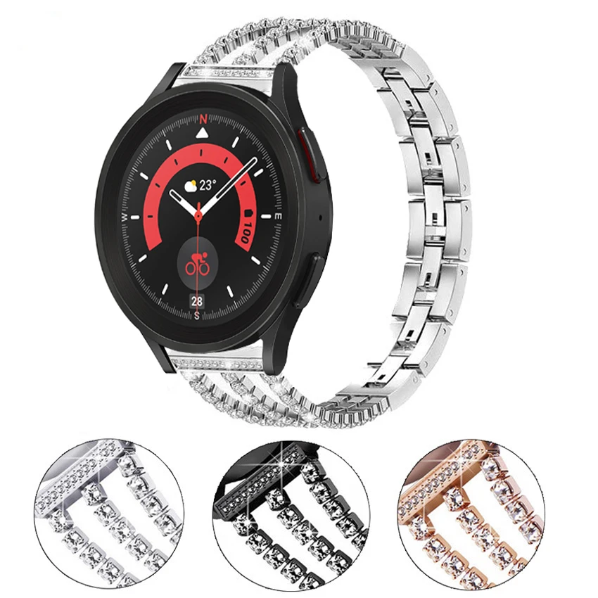 

Slim Metal Band For Samsung Galaxy Watch 5/4 40mm 44mm Bling Bracelet For Galaxy Watch5 Pro 45mm Diamonds Strap Watch4 Classic