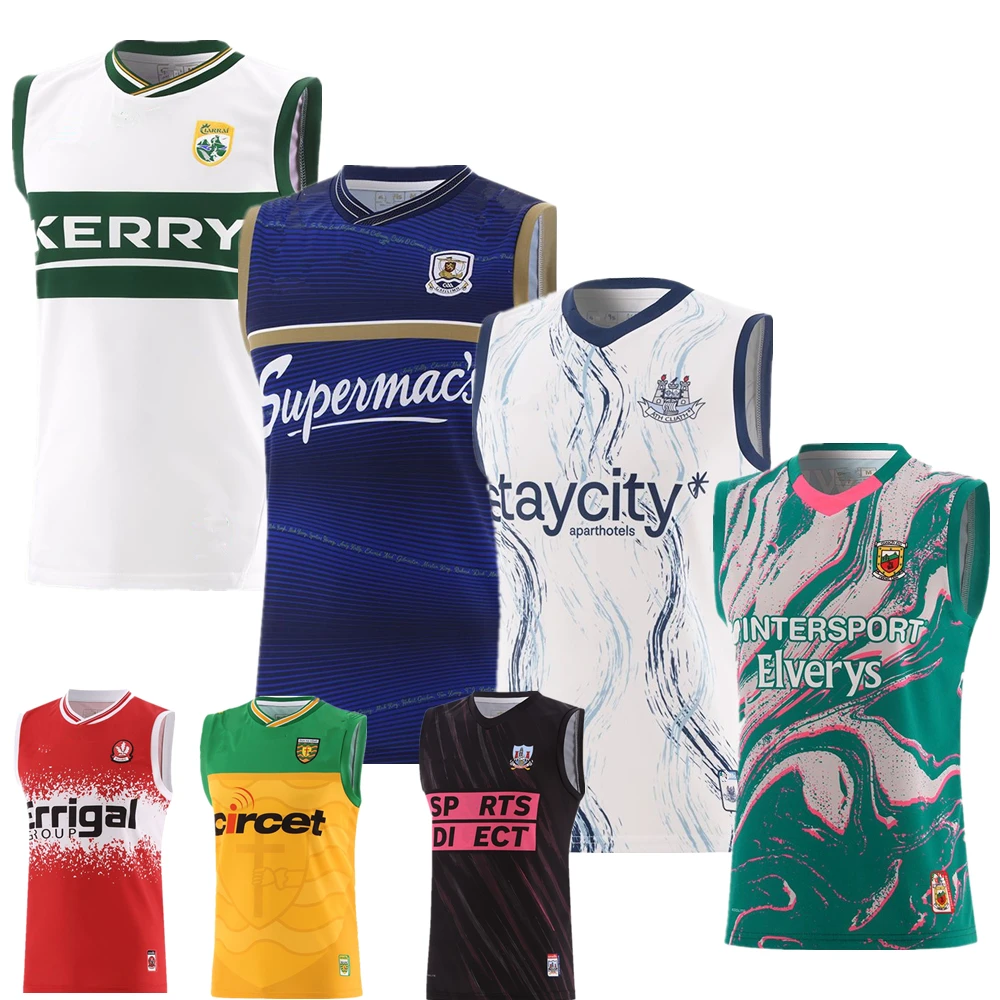 Фото Singlet 2024 2025 Vissere Уничтовые команды Джерси Футболка Пробковая Майо Офили Тирон Дерри Галвей Типперary Керри Доннегал Дублинский жилет №1