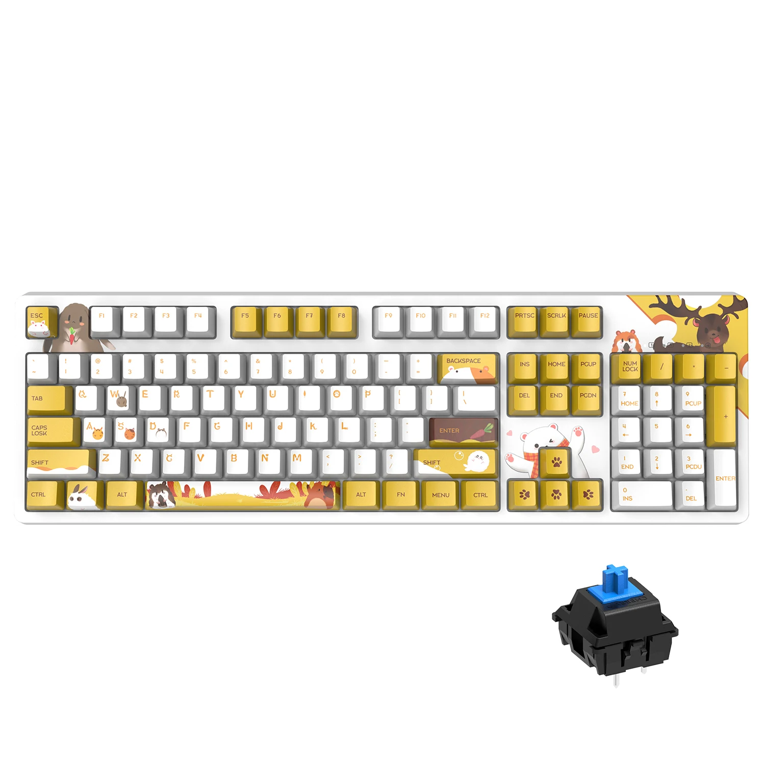 

Клавиатура Ajazz AK535 Механическая игровая с термосублимацией, 104 PBT