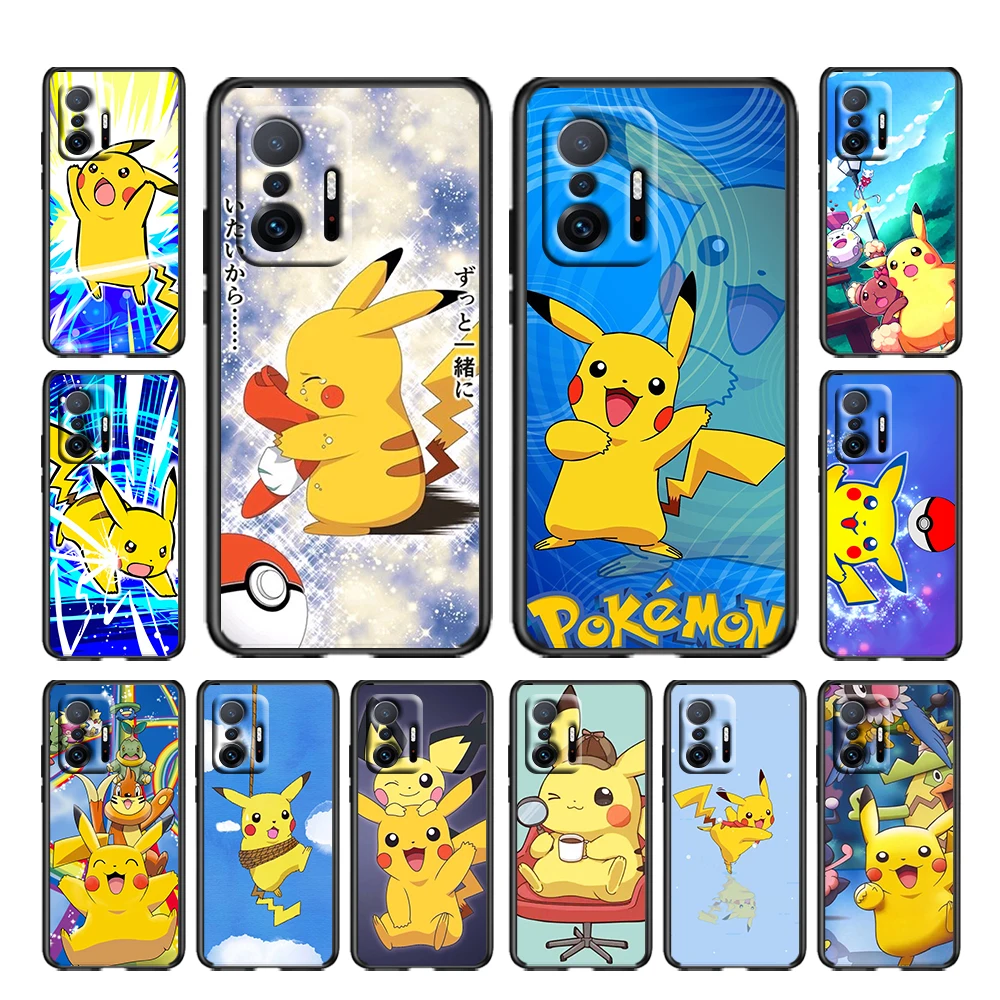 

Anime Cartoon Pikachu For Xiaomi Mi 12 11 11T 10 10T Ultra Pro Lite Note10 5G Silicone Soft Black Phone Case Funda Coque Capa