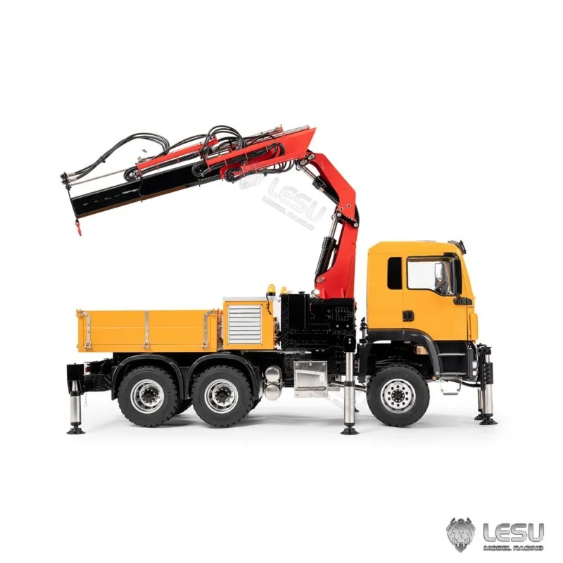 Фото 6X6 Металлический 1/14 LESU RC Гидравлический кран-трак с 3-скоростным дистанционным управлением, 7-канальный клапан, 4 МПа, 6 опорных стоек, звуковой эффект, блокировка дифференциала оси. №5