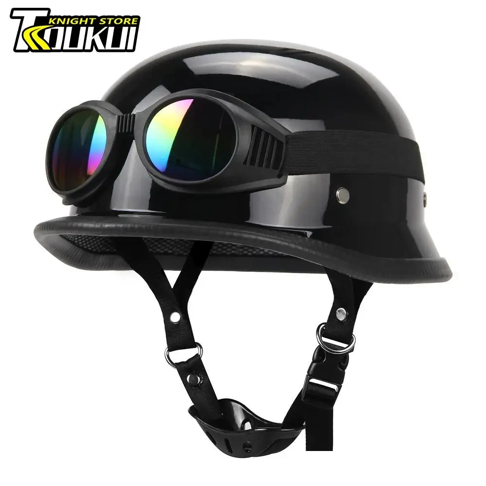 

Немецкий винтажный мотоциклетный шлем с сертификацией в горошек, мотоциклетный шлем в стиле ретро, модный шлем для мужчин и женщин